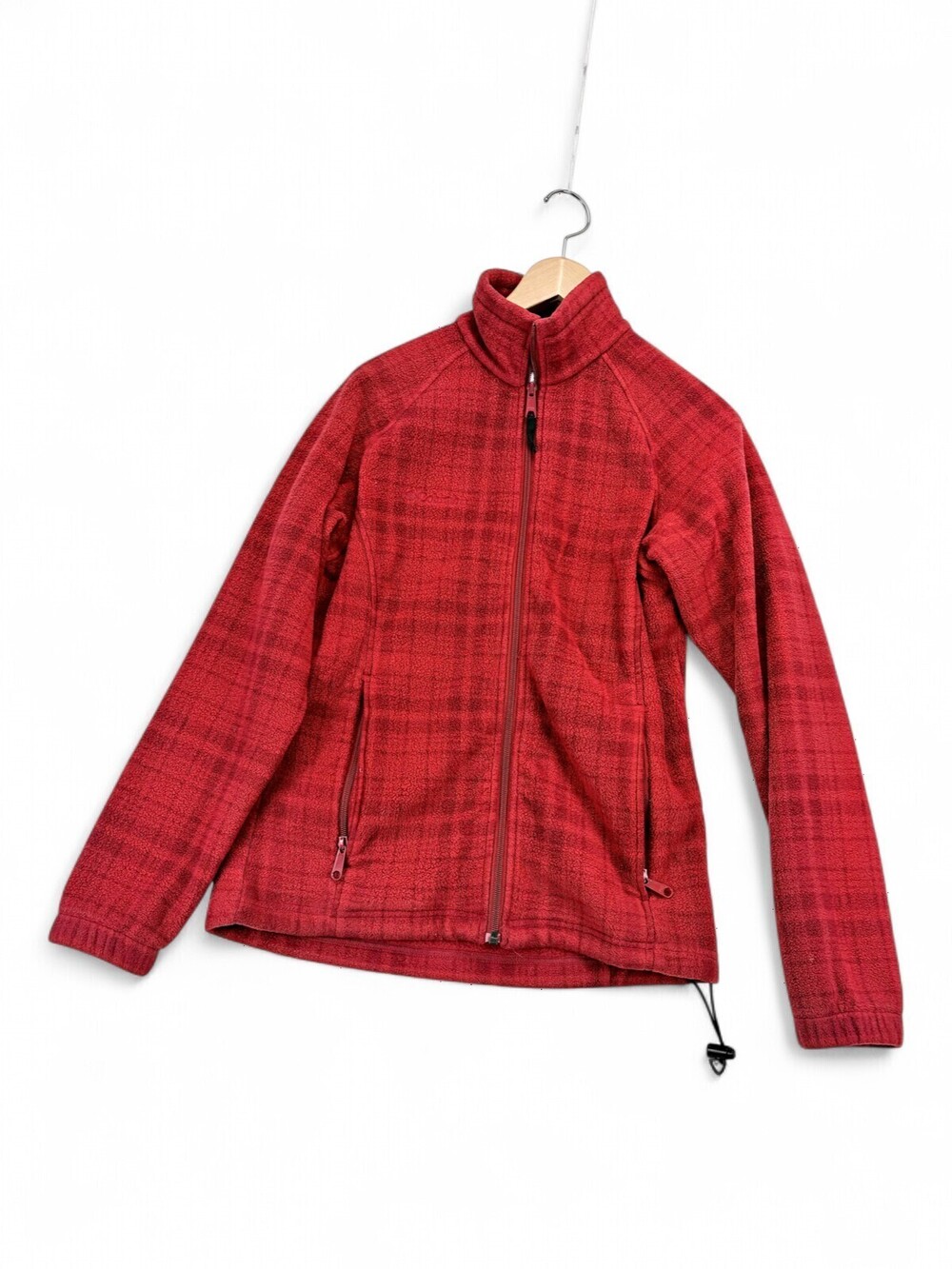 Columbia Women's Red Plaid Full-Zip Fleece Jacket - S
